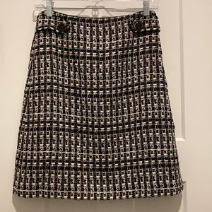 Tweed Skirt ,size-0, Lined,Black/Navy/